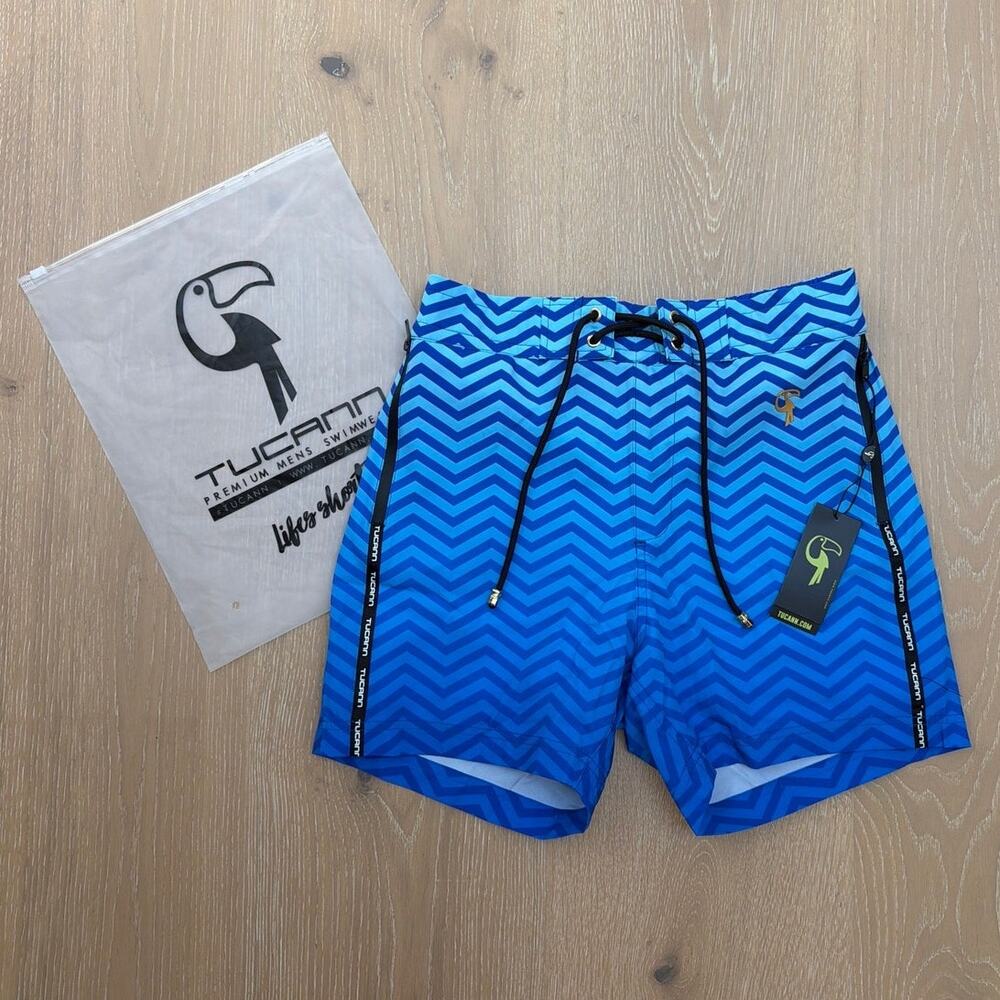 Tucann Men’s Swimshorts Premium in Ocean Vibe Size S Blue